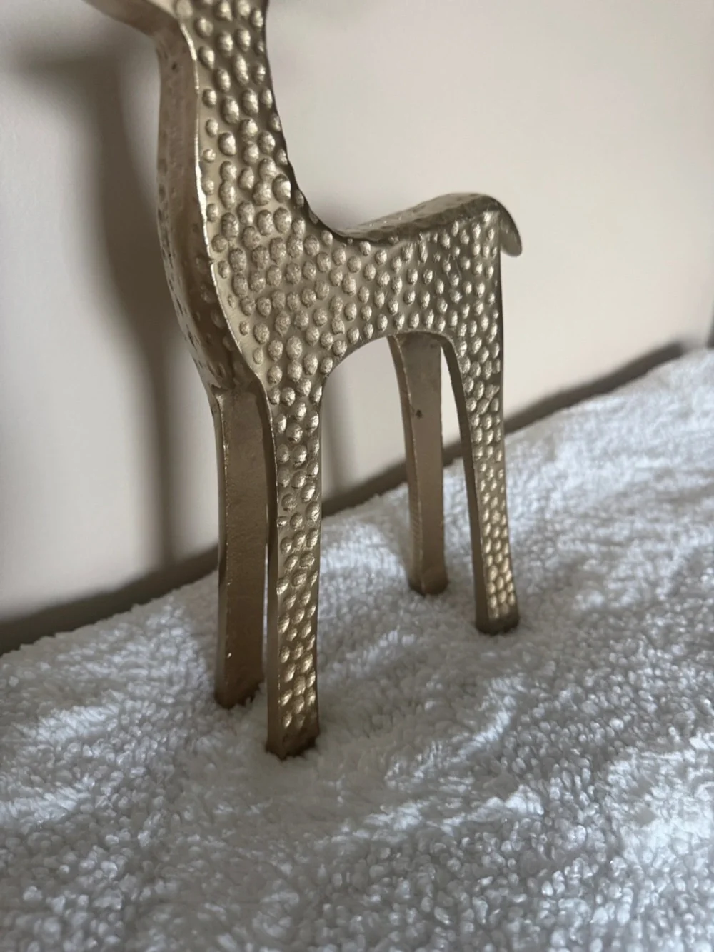 Holiday Christmas Gold Hammered Reindeer Decor NEW!